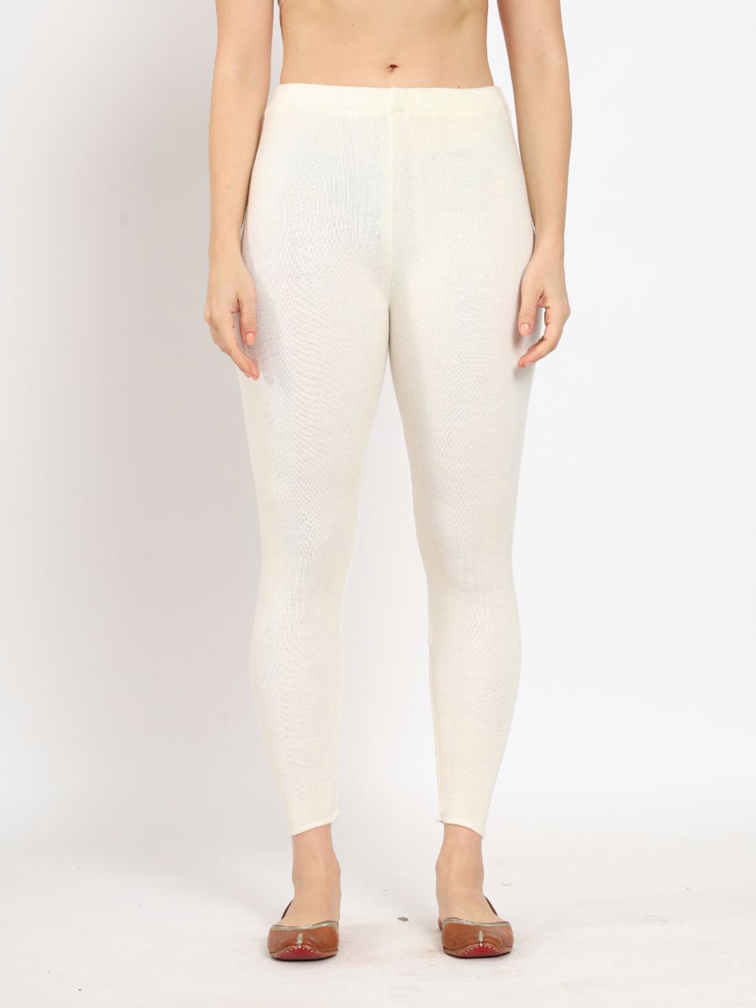 

FABNEST Mid Rise Ankle Length Leggings, White