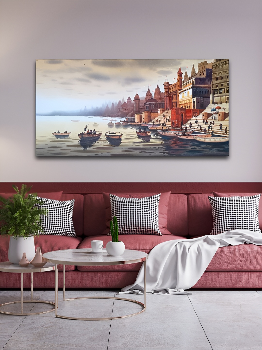 

VibeCrafts White & Cream Canvas Painting Wall Art