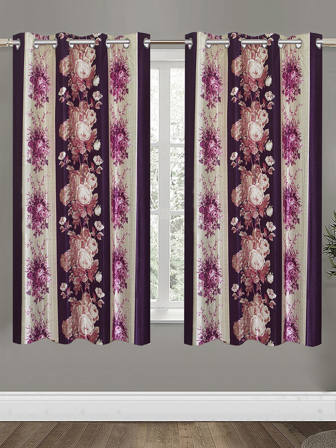 

Aura Purple & Cream 2 Pieces Floral Window