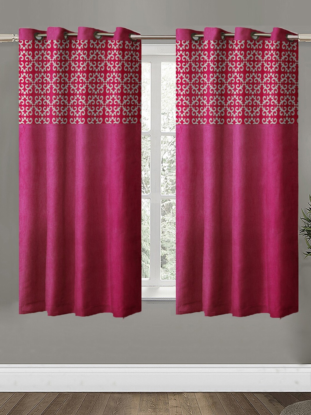 

Aura Pink & White 2 Pieces Ethnic Motifs Window