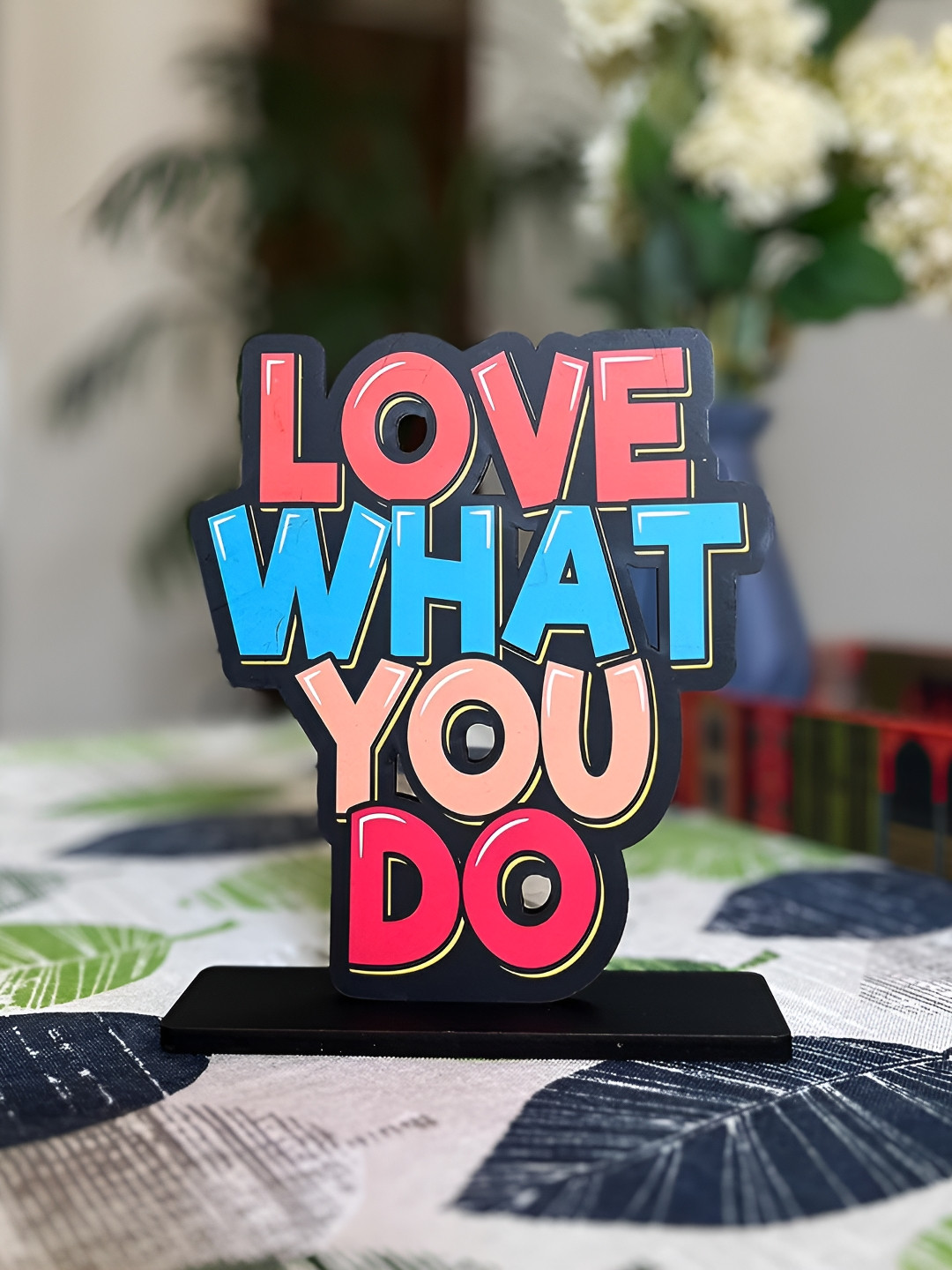 

Kastner Black & Blue Love What You Do Wooden Figurine Showpiece
