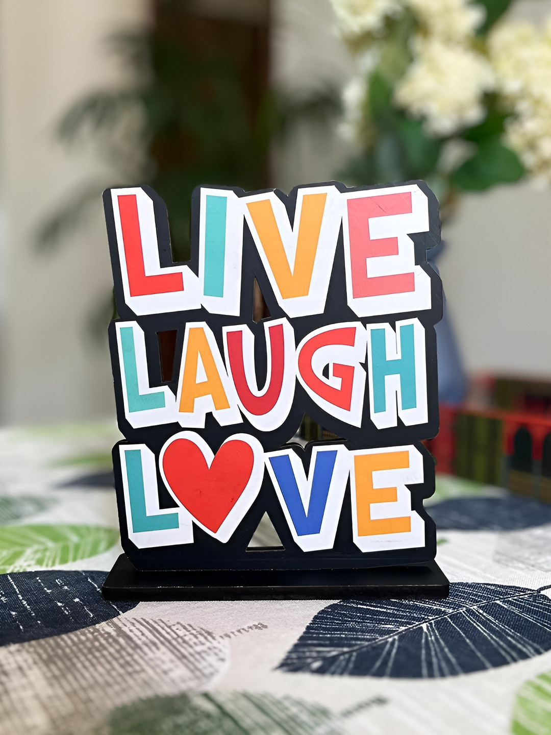 

Kastner Black & White Live Laugh Love Wooden Figurine Showpiece
