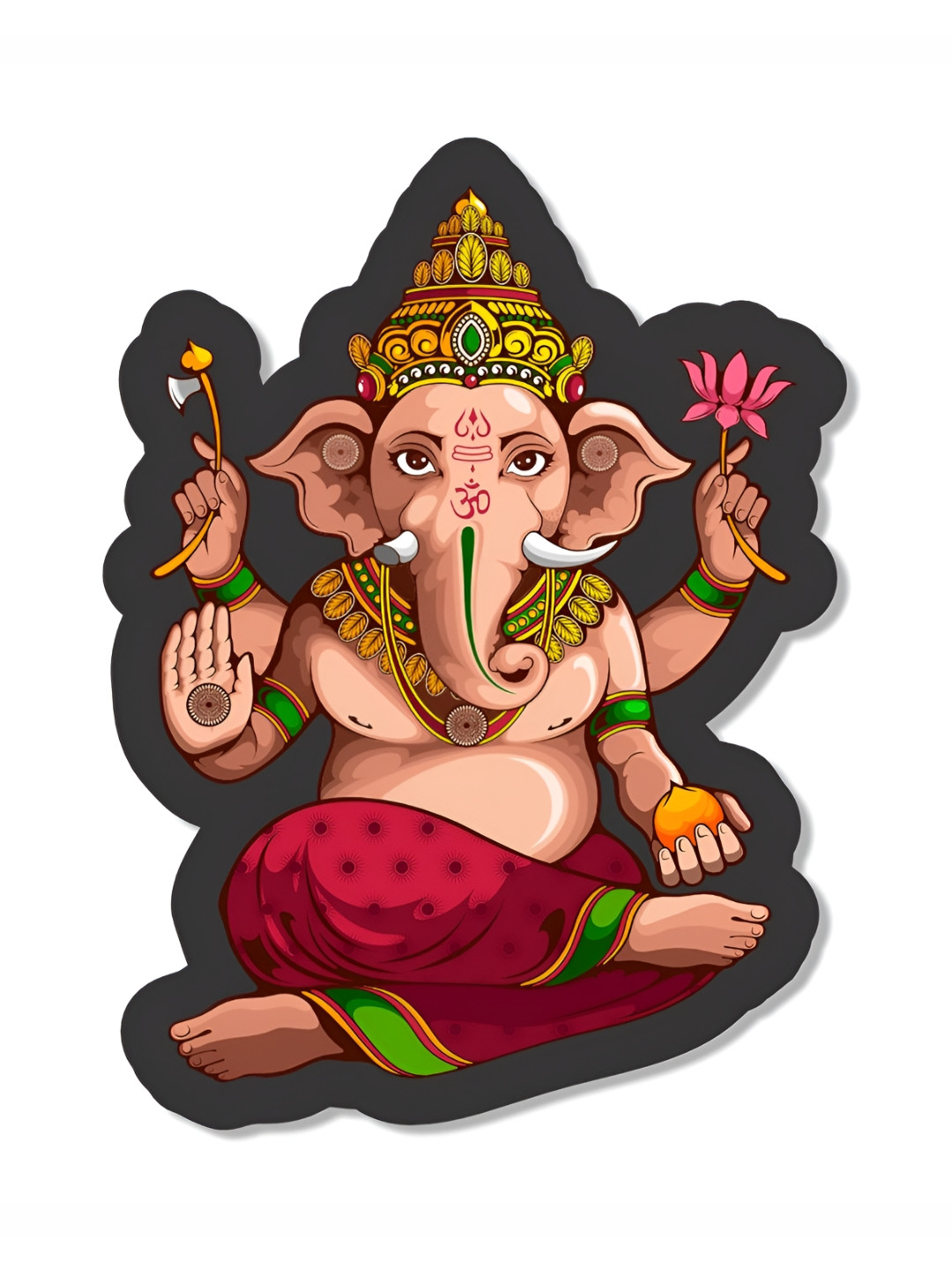 

Kastner Beige & Black Lord Ganesha Printed Wooden Fridge Magnet