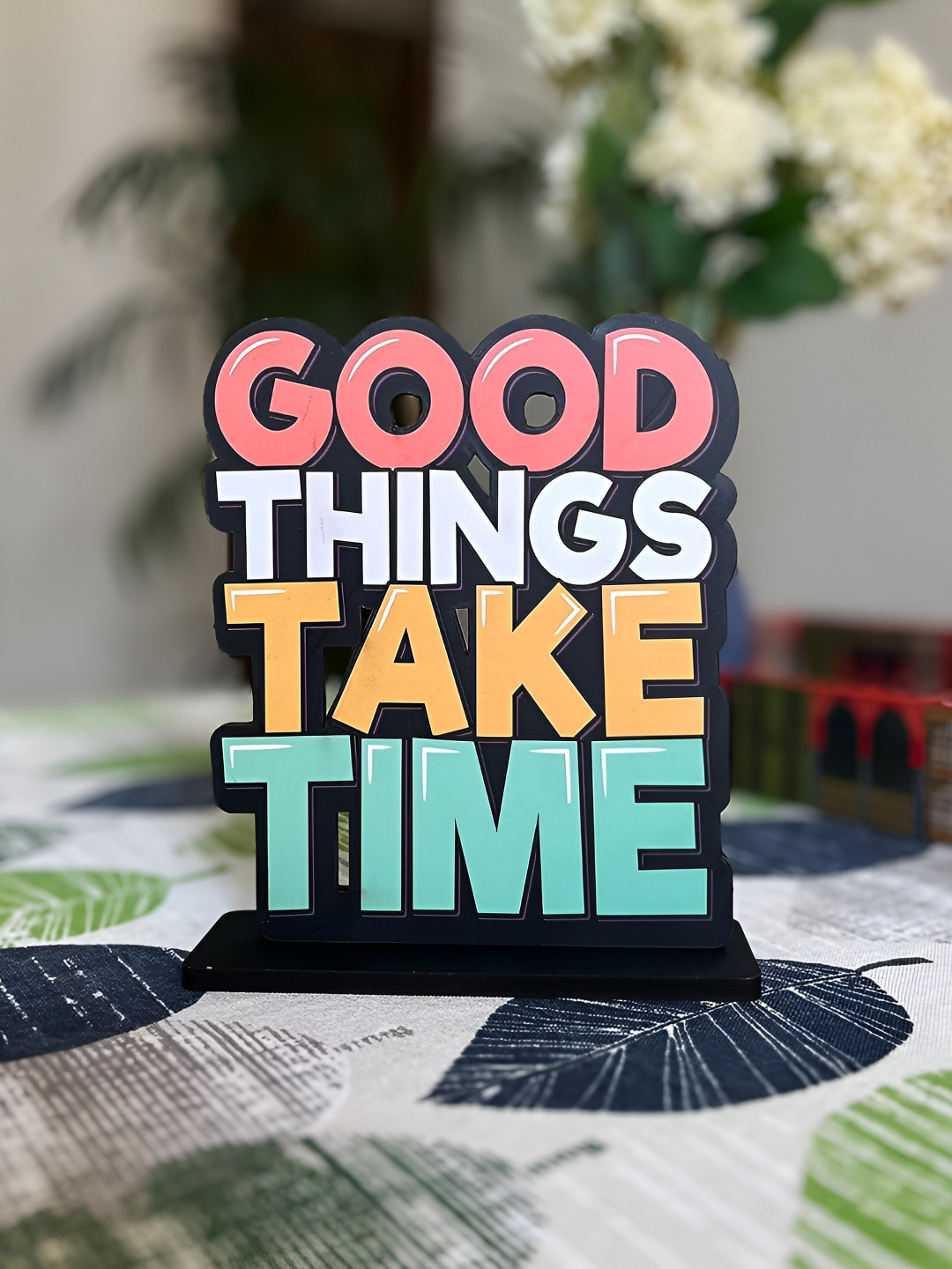 

Kastner Black & White Good Things Take Time Wooden Figurine Showpiece