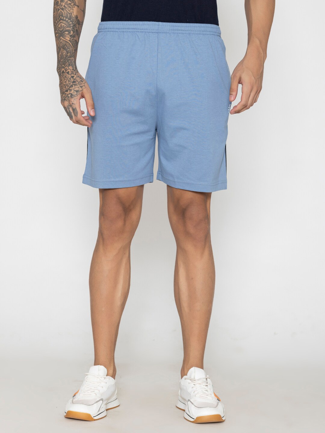 

Bonjour Men Mid-Rise Cotton Shorts, Blue