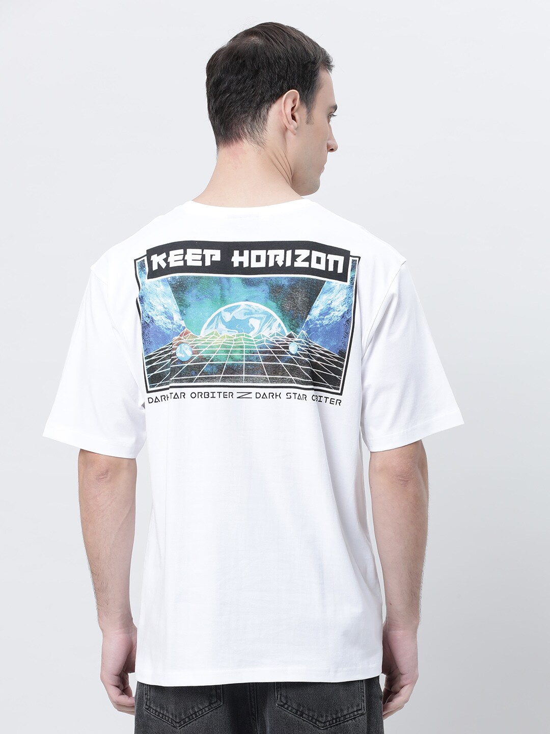 

Kryptic Graphic Printed Pure Cotton Oversized T-shirt, White