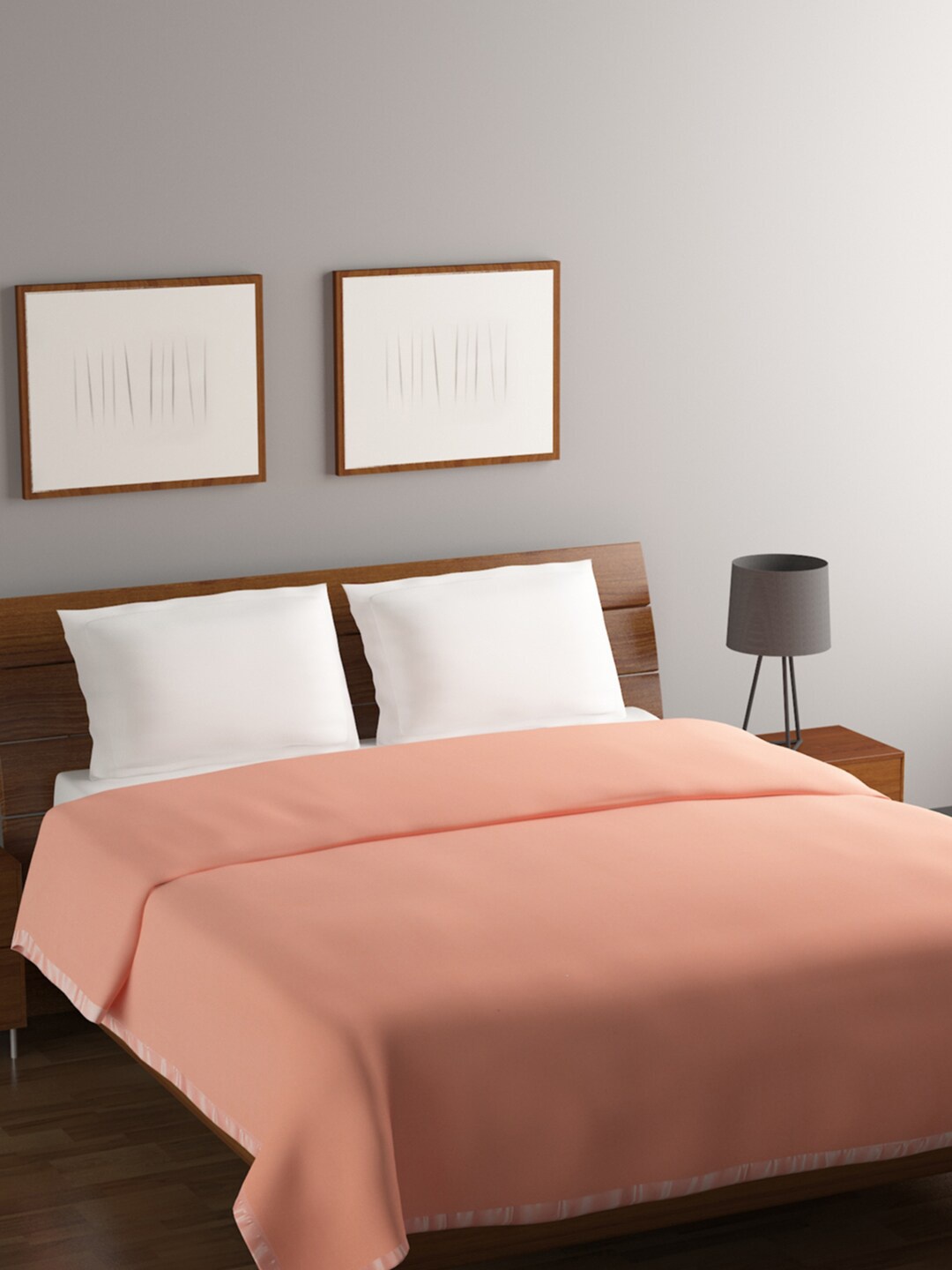 

BOMBAY DYEING All Season Peach AC Room 246 GSM Double Bed Blanket
