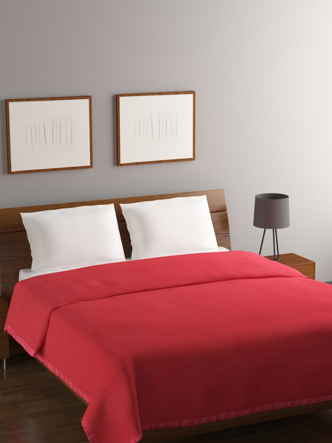 

BOMBAY DYEING All Season Red AC Room 246 GSM Double Bed Blanket