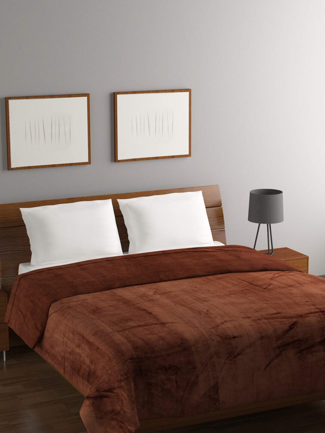 

BOMBAY DYEING Brown Mild Winter 300 GSM Double Bed Blanket