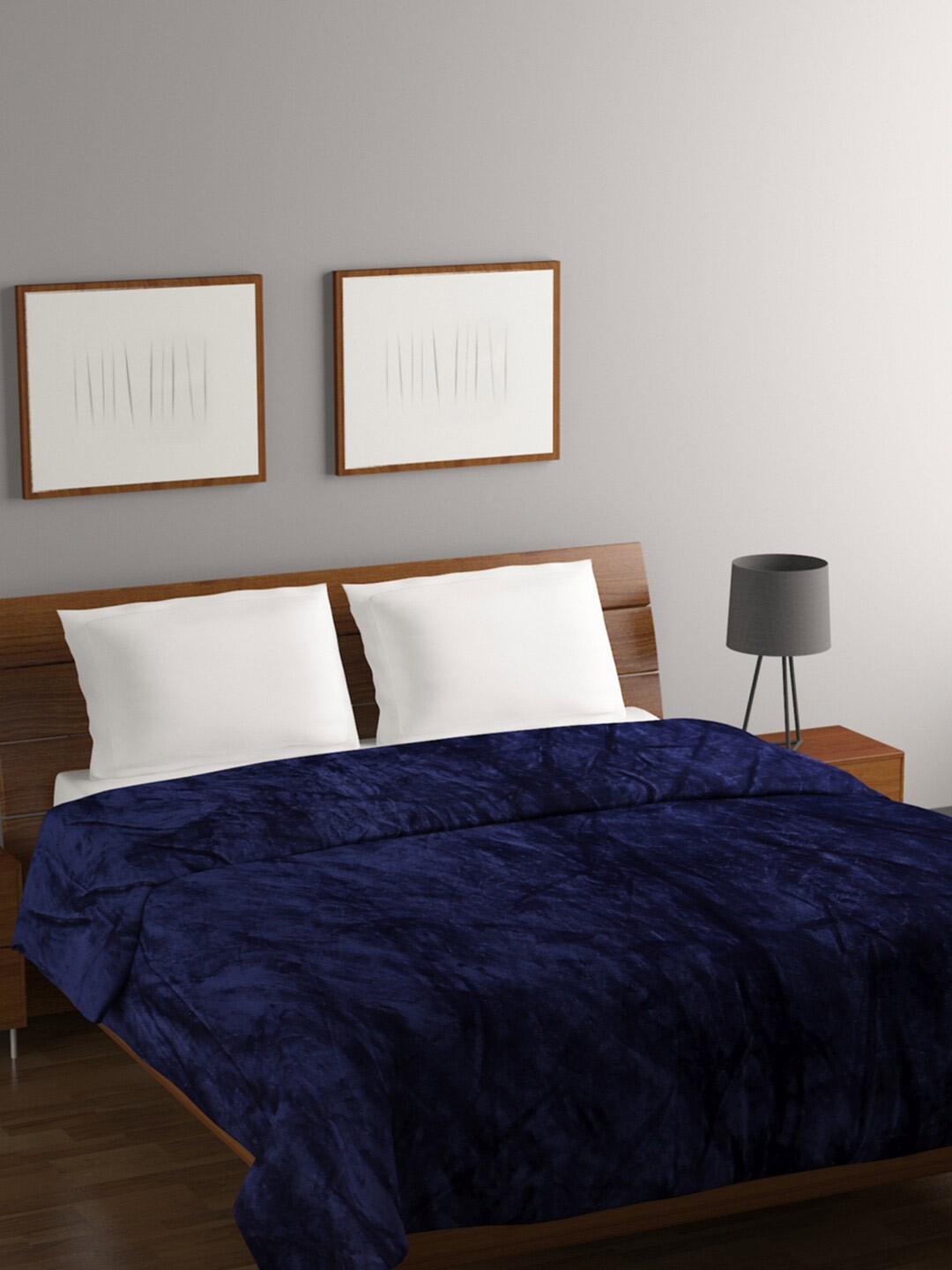 

BOMBAY DYEING Navy Blue Mild Winter 300 GSM Double Bed Blanket