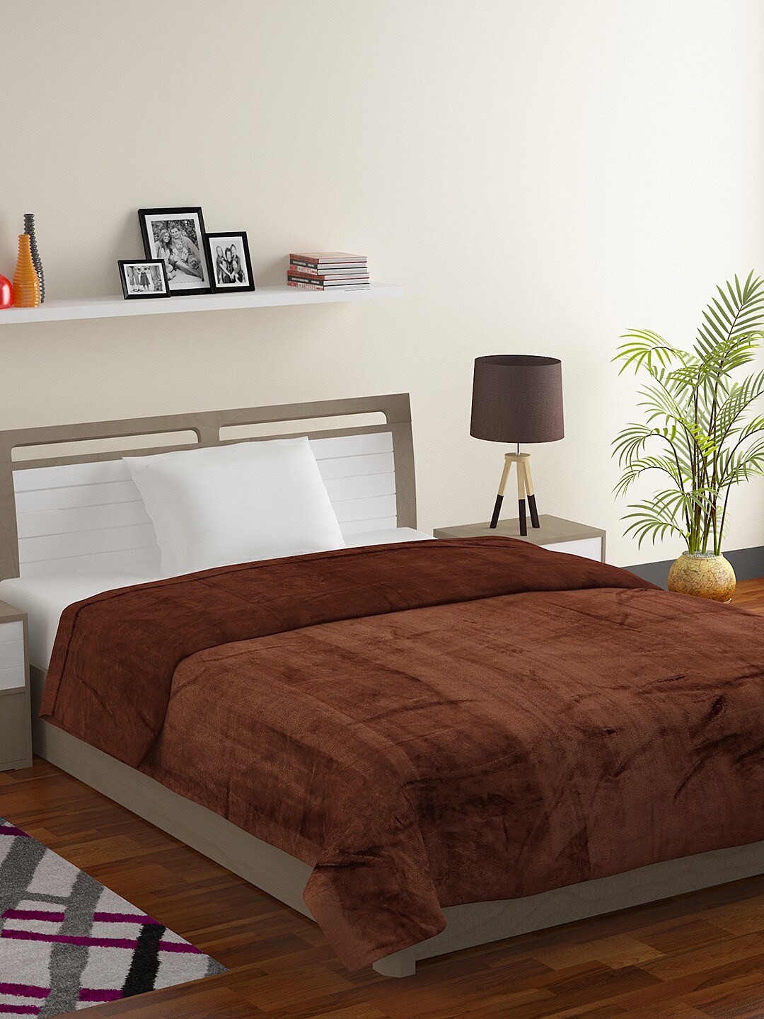 

BOMBAY DYEING Brown Solid Mild Winter 300 GSM Single Bed Blanket