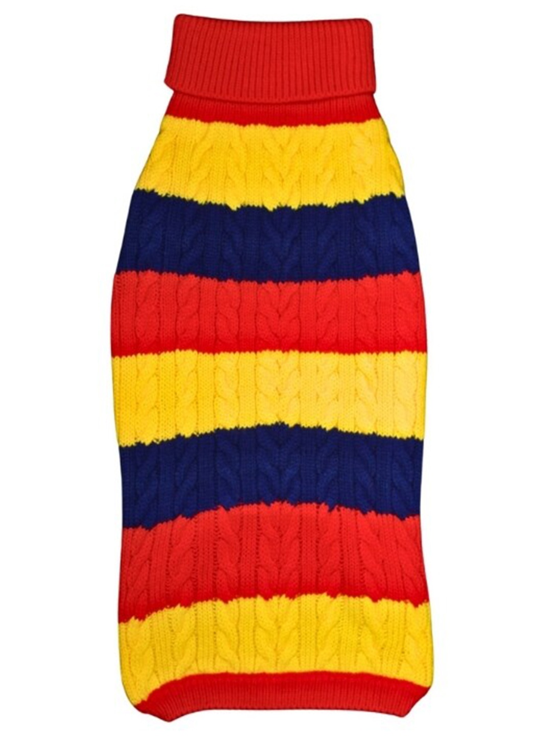 

Lulala Striped High Neck Woolen Dog Sweater, Red