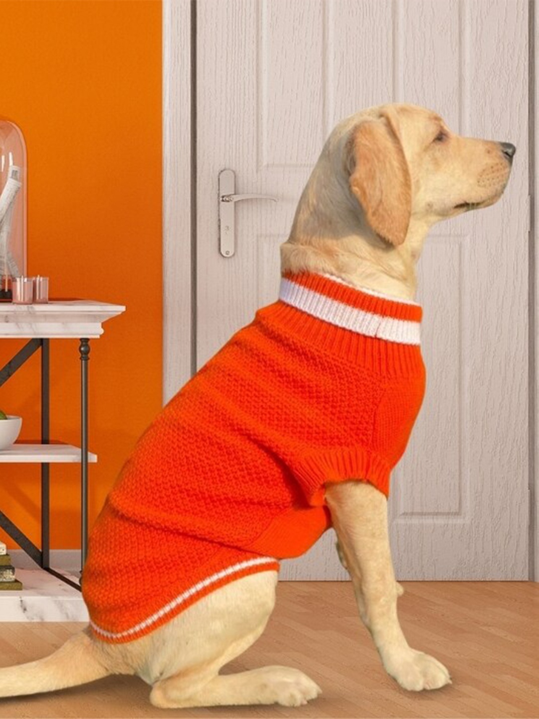 

Lulala High Neck Woolen Dog Sweater, Orange
