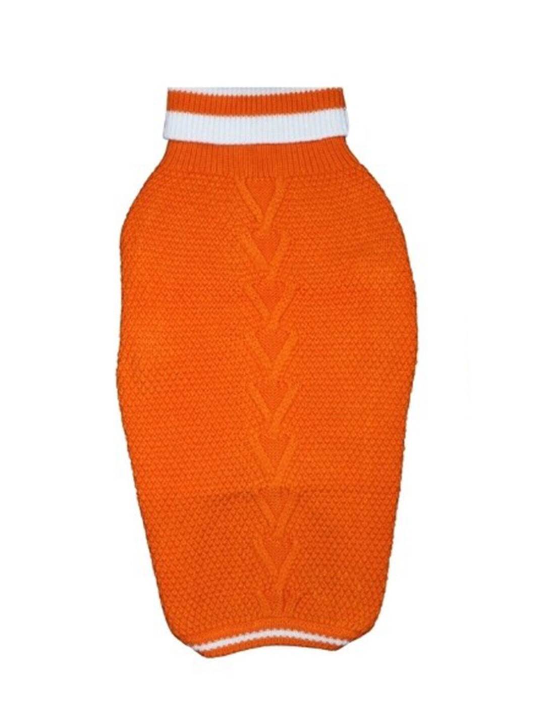 

Lulala Self Design High Neck Woollen Dog Sweater, Orange