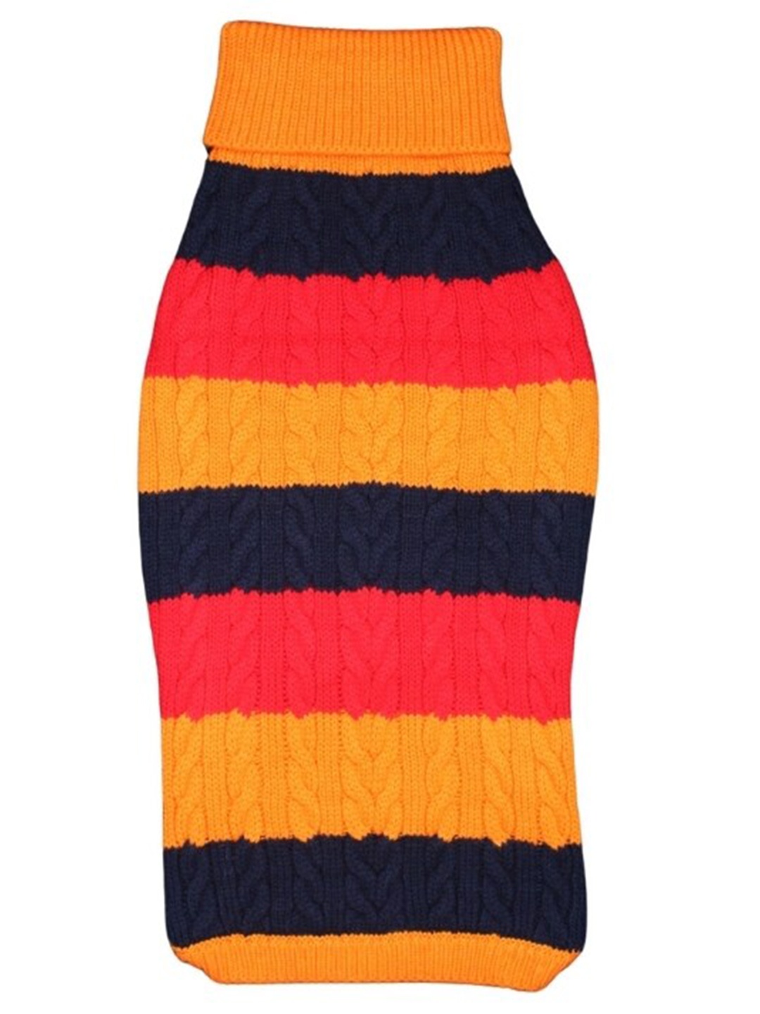 

Lulala Yellow & Red Self-Design High Neck Woollen Dog Sweater
