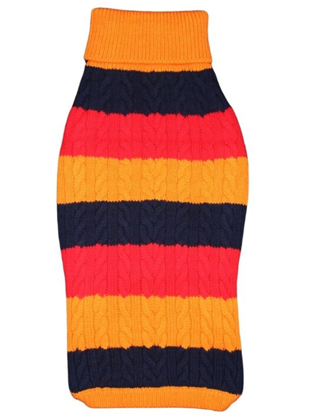 

Lulala Striped High Neck Woolen Dog Sweater, Orange