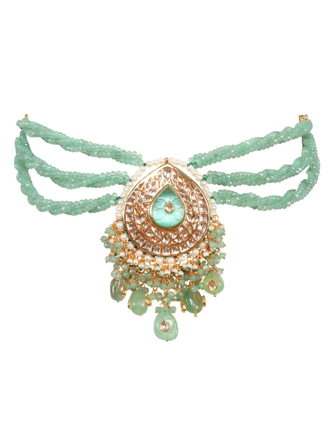 

House of Pataudi 22KT Gold-Plated Kundan-Studded Choker Jewellery Set