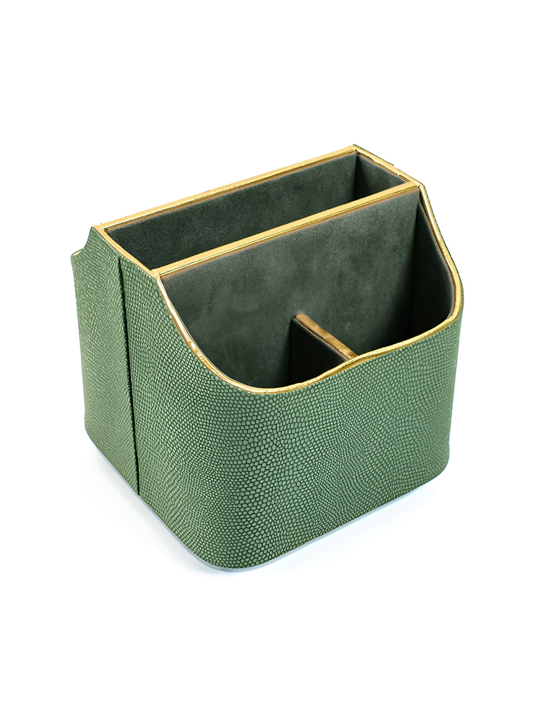 

ICHKAN Serpentine Olive Green & Gold Toned Textured Regular Desk Organiser