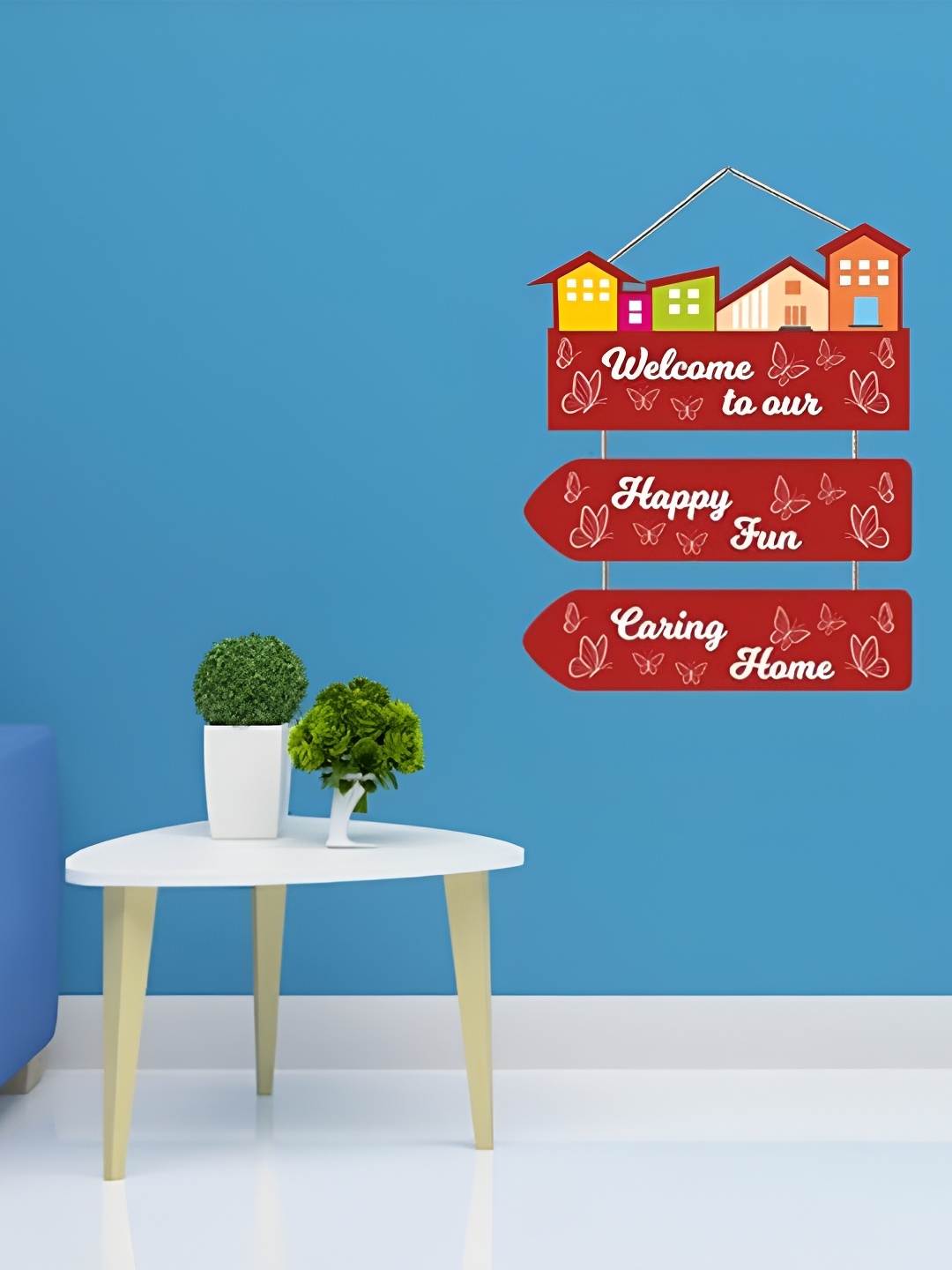 

Kaameri Bazaar Red Wooden Welcome Home Quote Wall Hanging