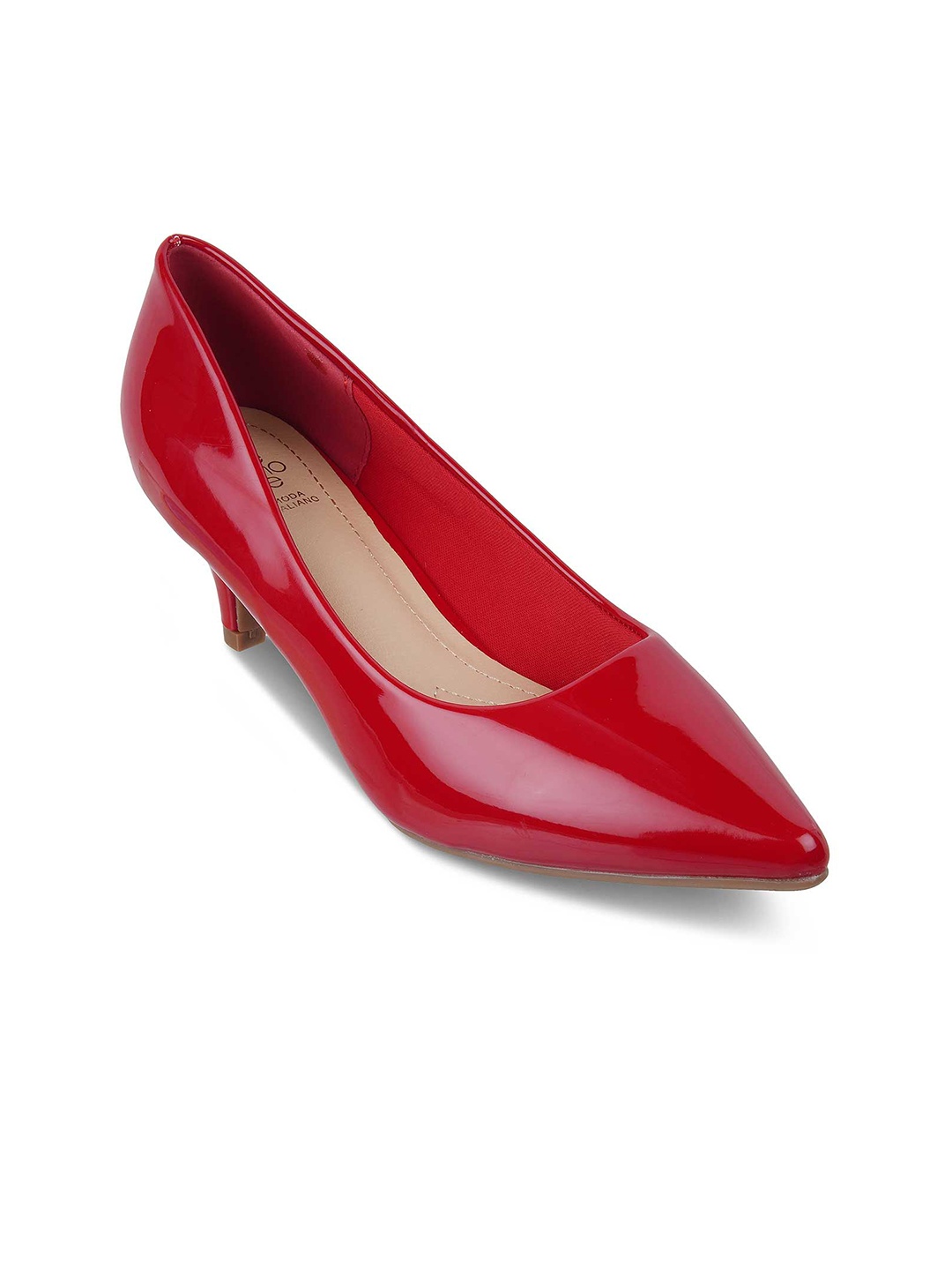 

Tresmode Pointed Toe Kitten Heel Pumps, Red