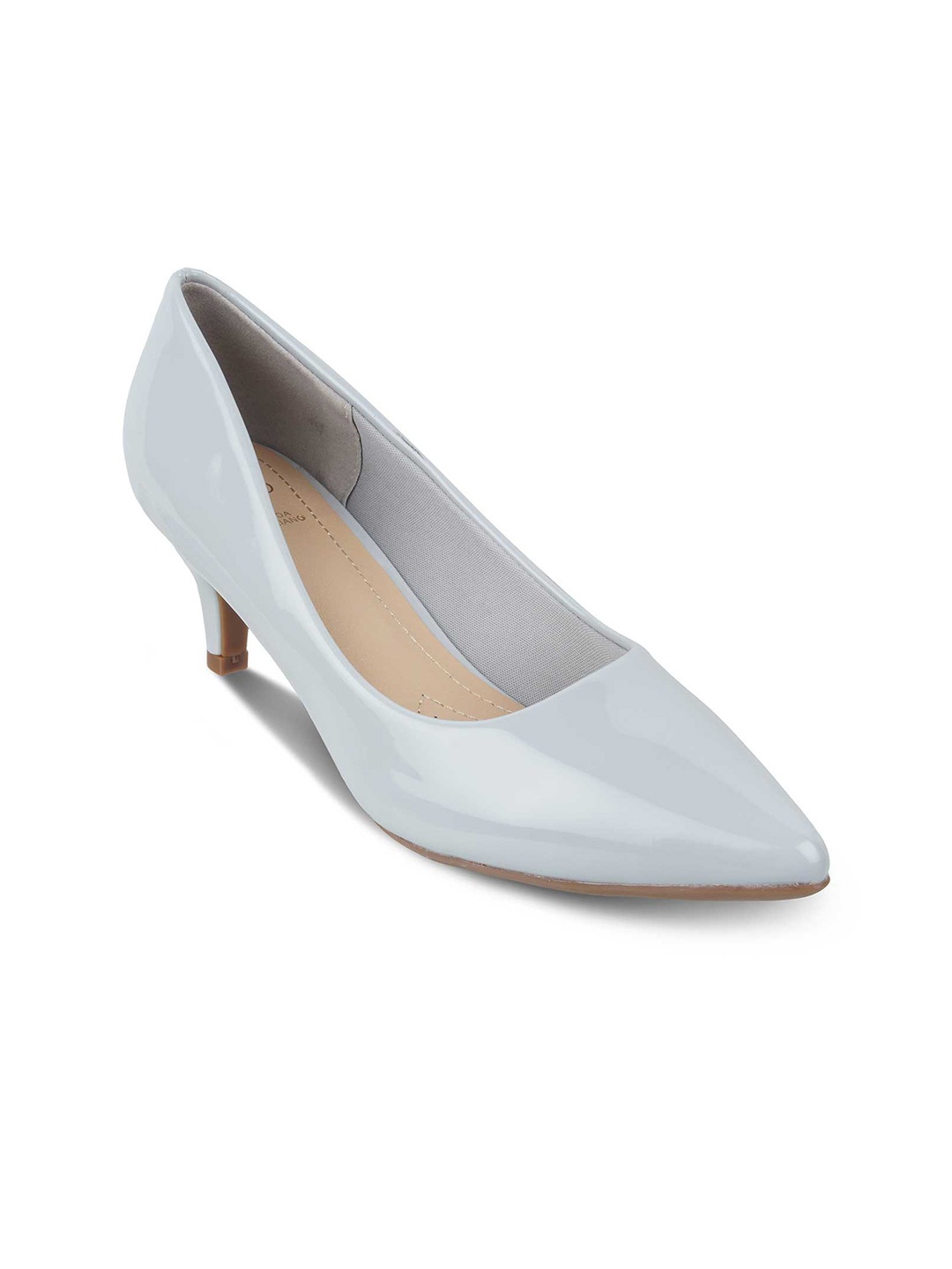 

Tresmode Pointed Toe Kitten Heel Pumps, Grey