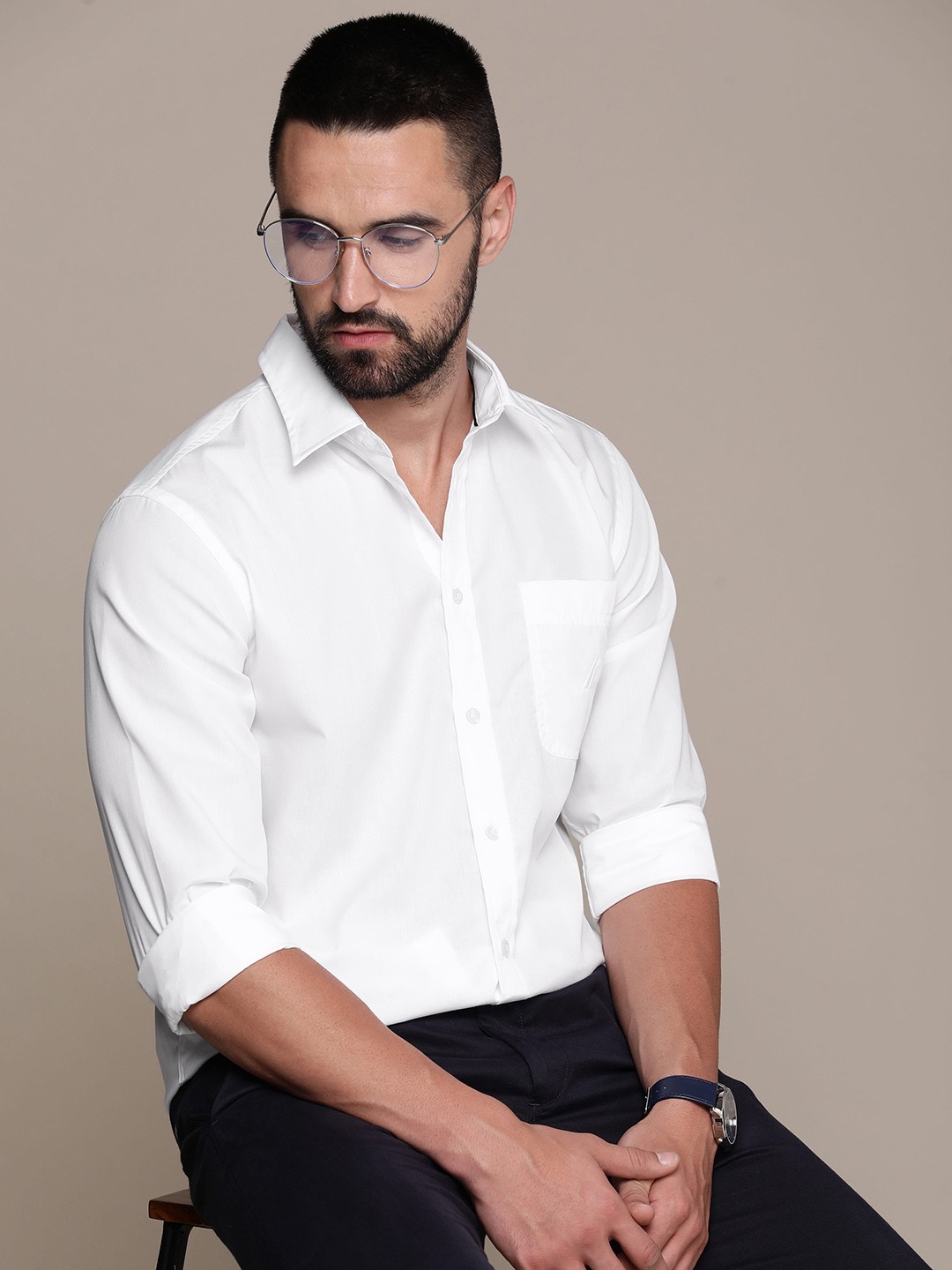 

Nautica Pure Cotton Slim Fit Wrinkle Resistant Casual Shirt, White