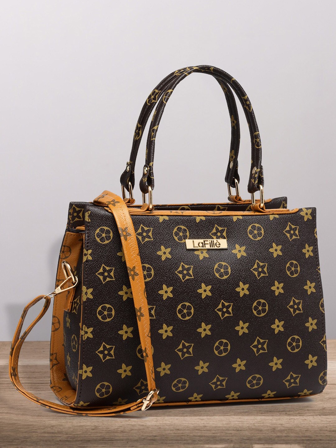 

LaFille Floral Printed Shopper Tote Bag, Brown