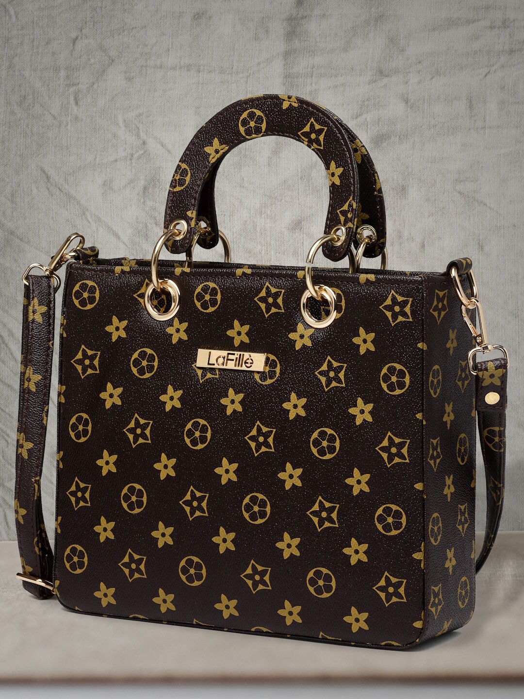 

LaFille Printed Shopper Handheld Bag, Brown