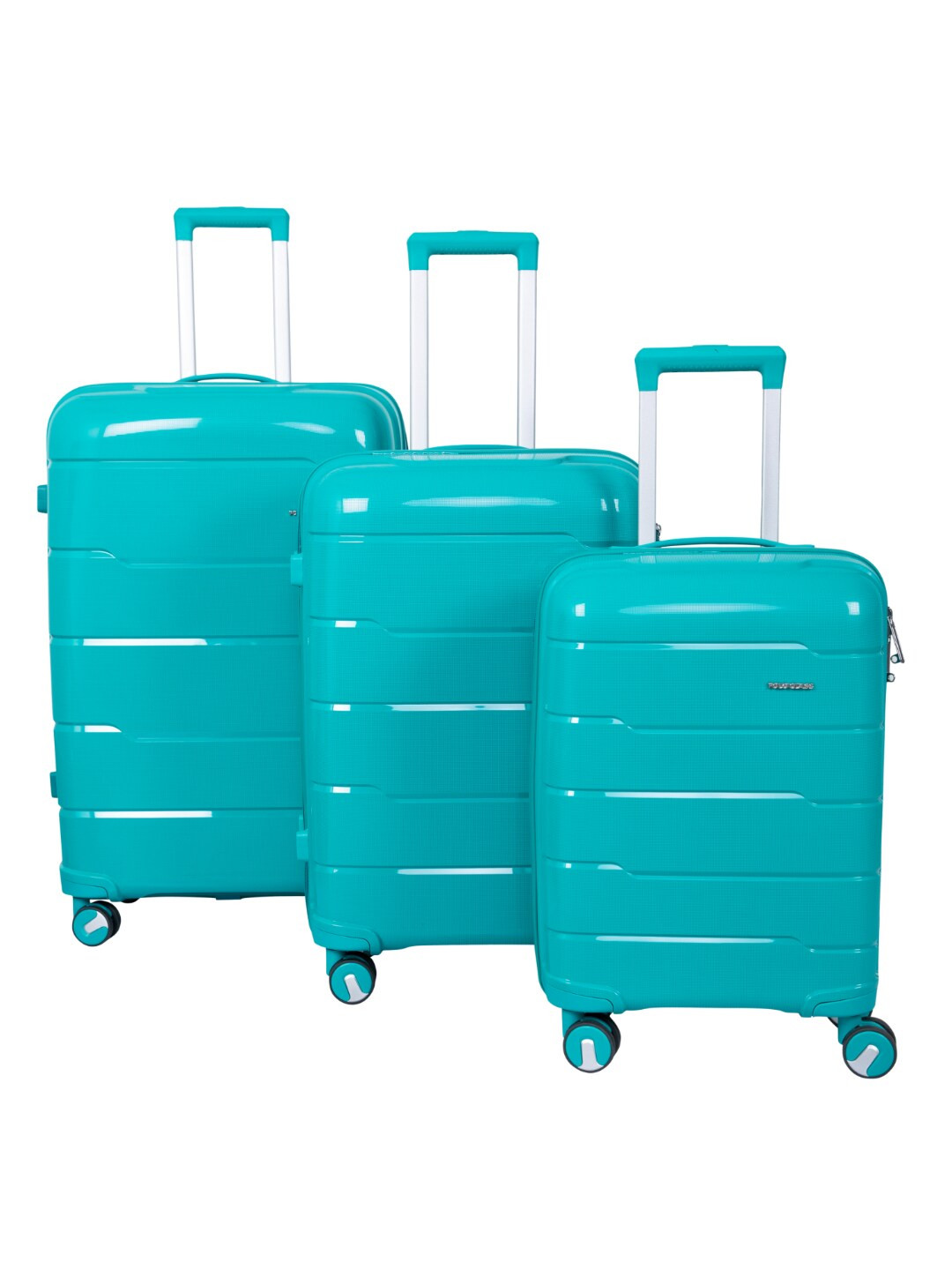 

Polo Class Set of 3 Textured Hard-Sided Large Medium & Cabin Trolley Suitcases - 70 L, Green
