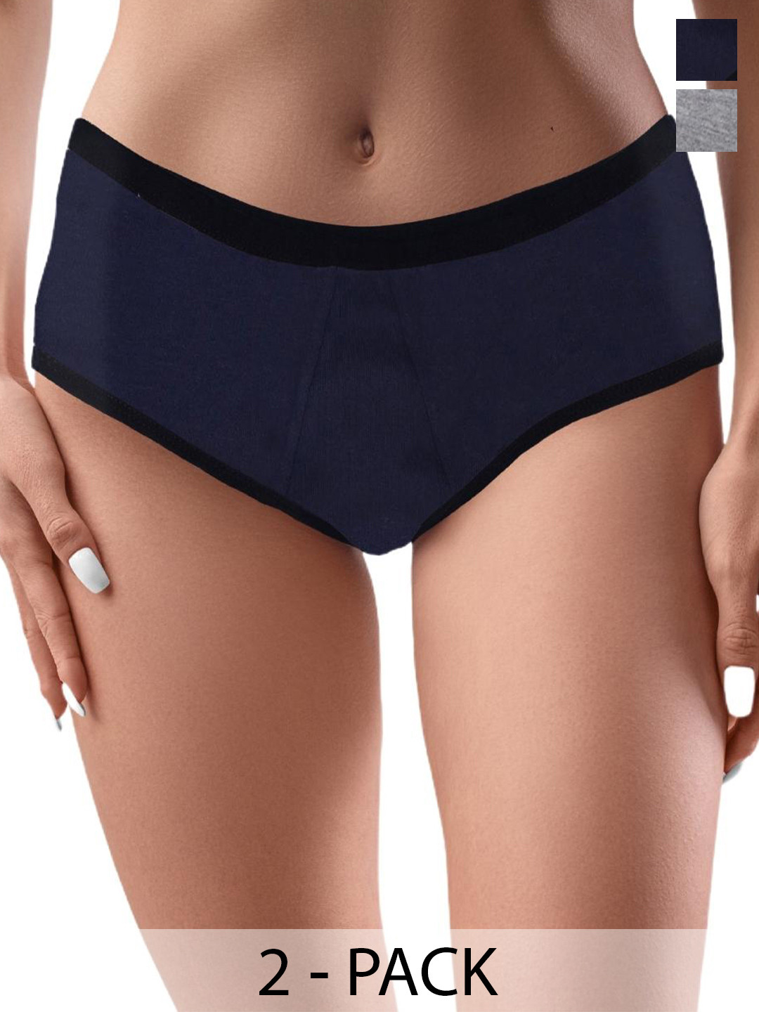 

Dchica Pack Of 2 Leakproof & Reusable Period Briefs DCPPDC9394/XXS, Navy blue
