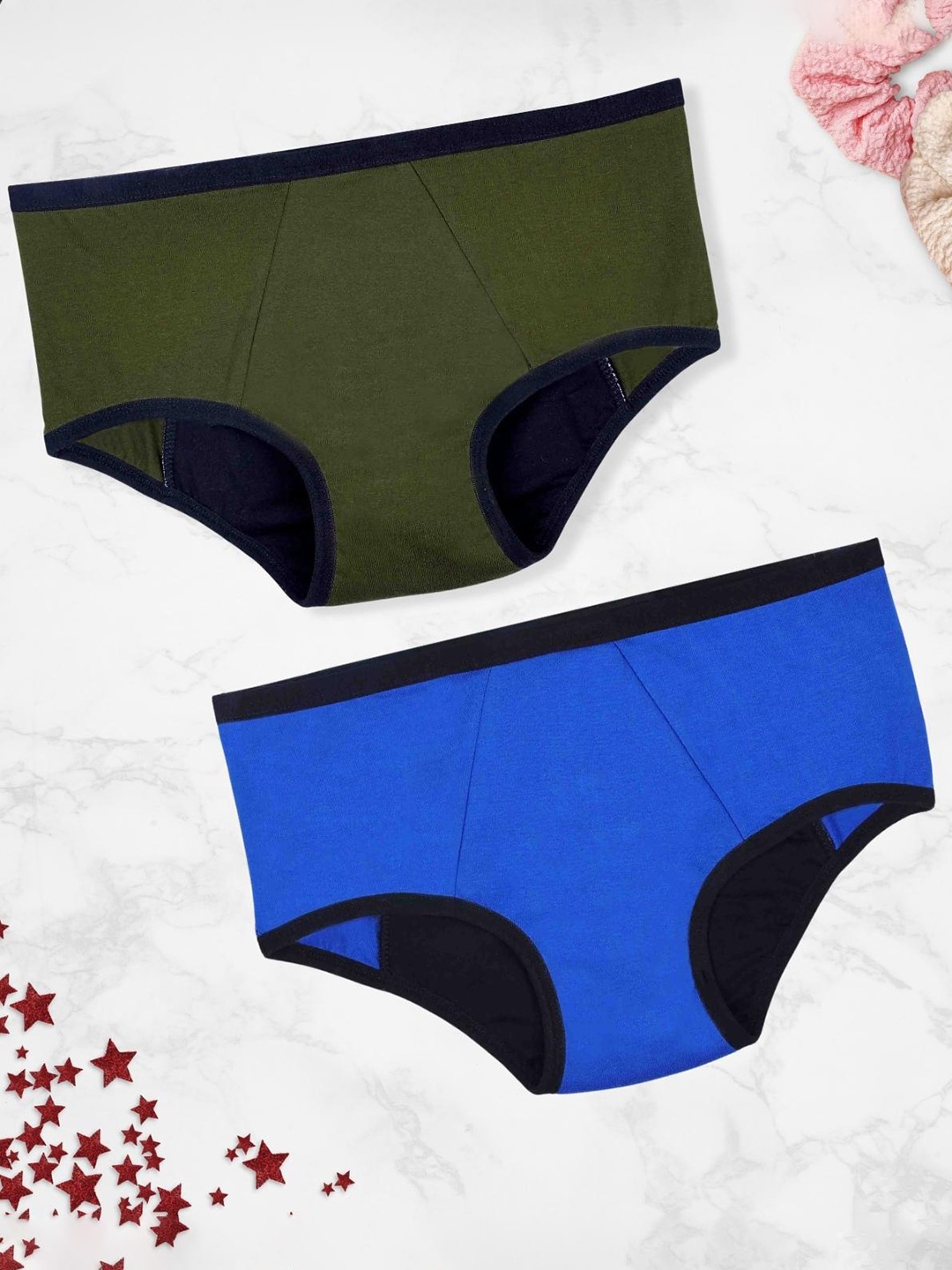 

Dchica Pack Of 2 Leakproof & Reusable Period Briefs, Blue
