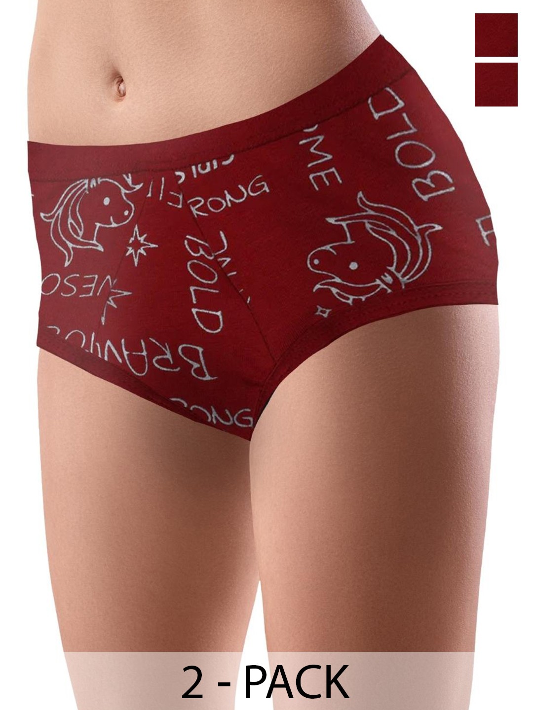 

Dchica Pack Of 2 Leakproof & Reusable Period Briefs pack of 2, Maroon