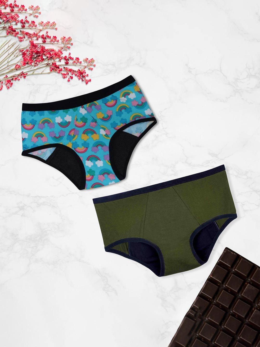 

Dchica Pack Of 2 Leakproof & Reusable Period Briefs, Blue