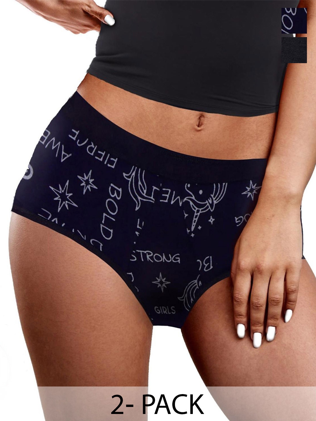 

Dchica Pack Of 2 Leakproof & Reusable Period Briefs DCPPDC9401/XXS, Grey