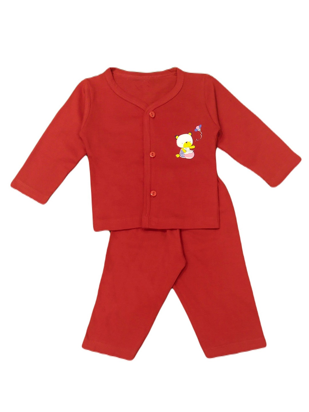 

BAESD Infants Printed Pure Cotton Shirt with Pyjamas, Red