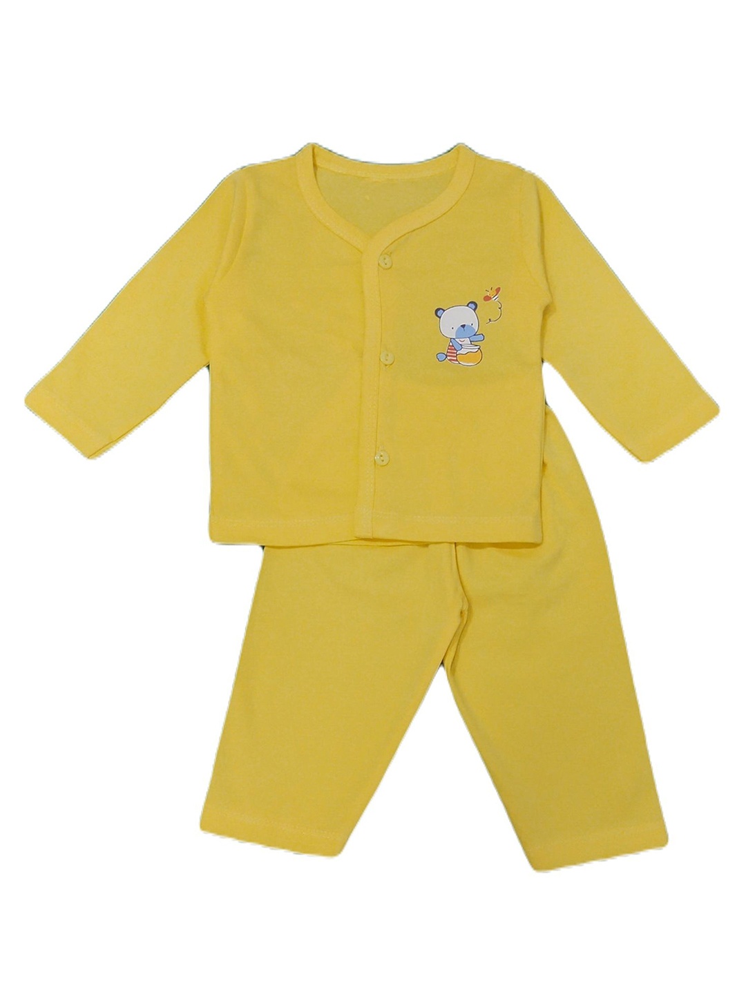 

BAESD Infants Pure Cotton Shirt with Trousers, Yellow