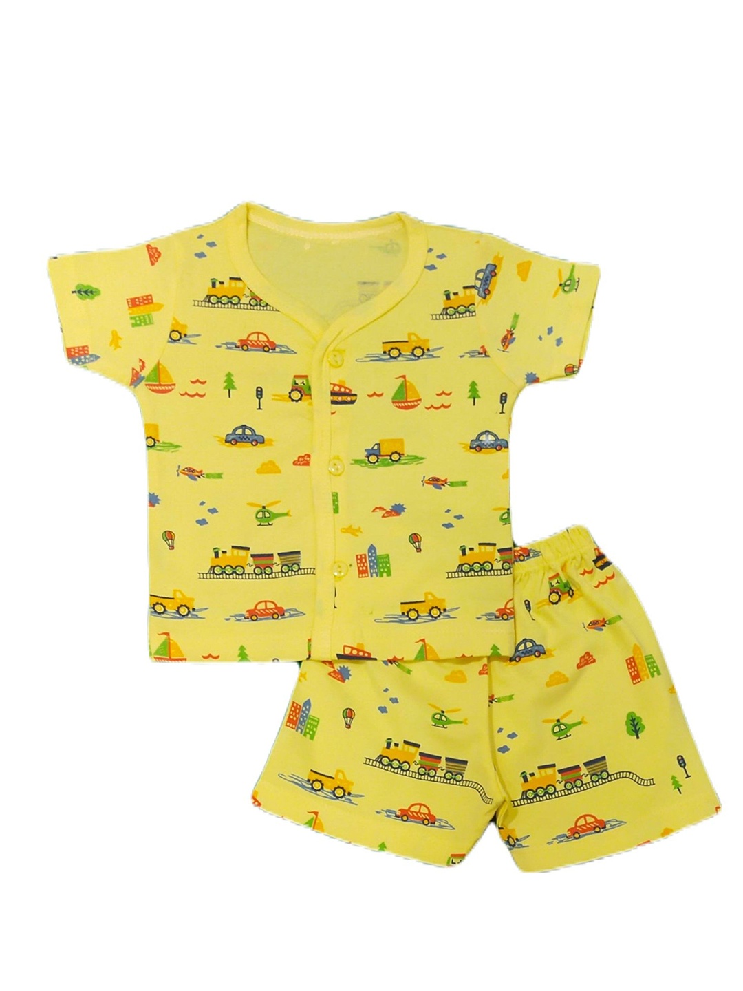 

BAESD Infants Printed Pure Cotton Shirt with Shorts, Yellow
