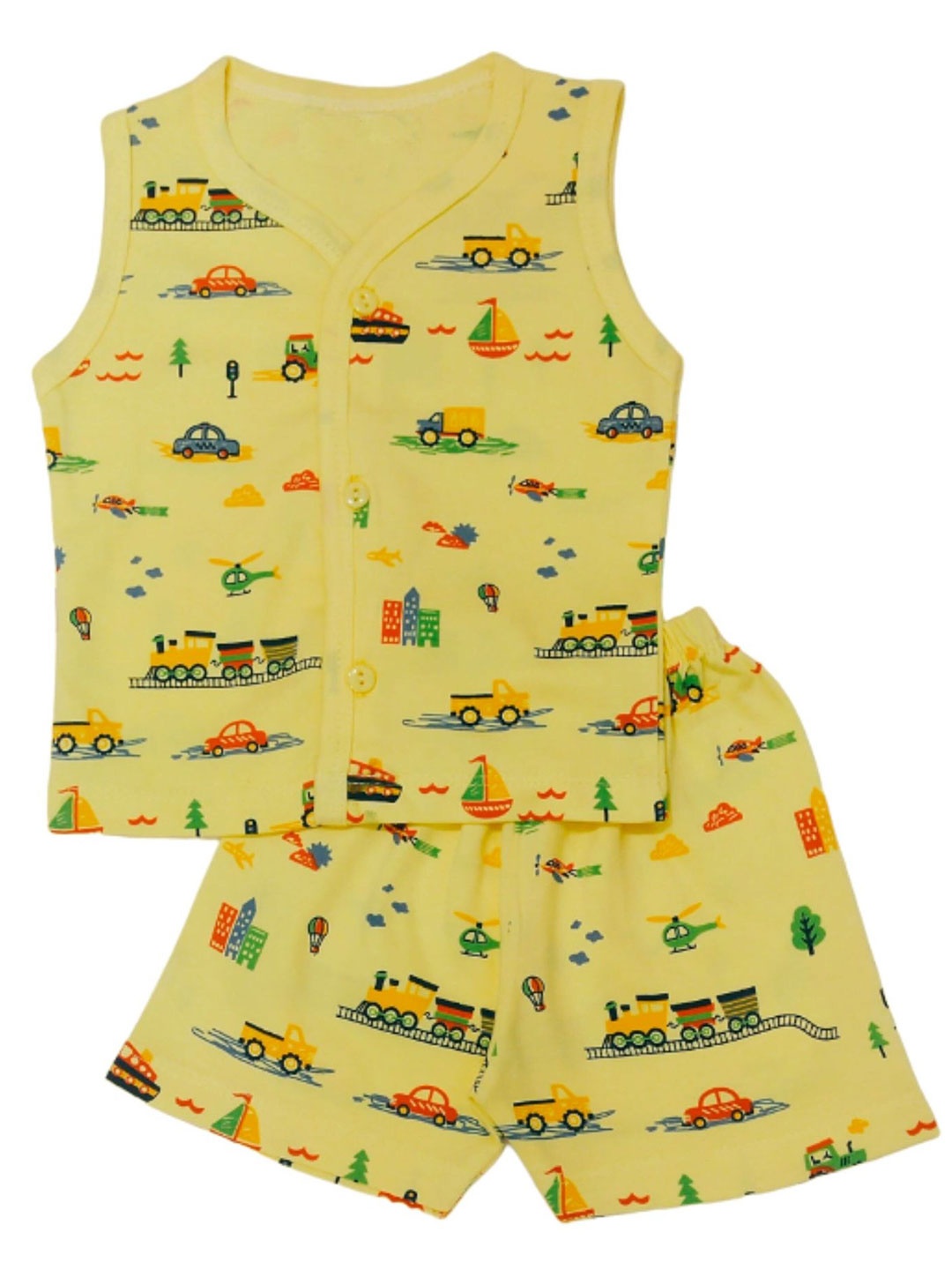 

BAESD Infants Printed Pure Cotton T-Shirt with Shorts, Yellow