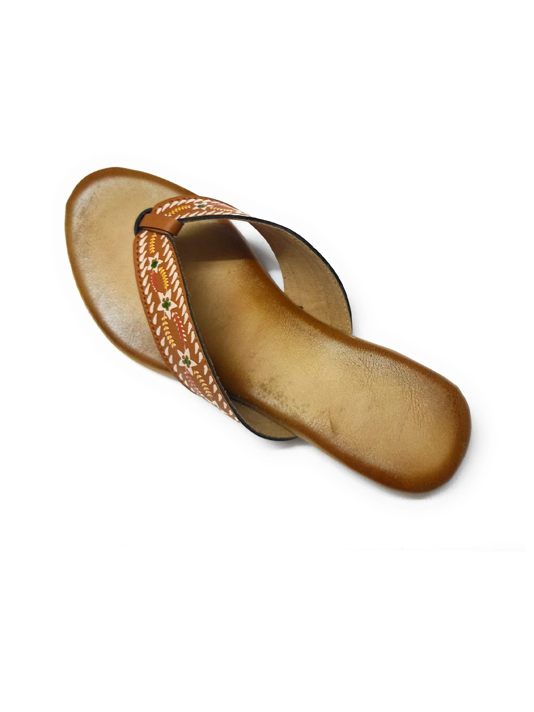 

Ta Chic Printed Open Toe Flats, Tan