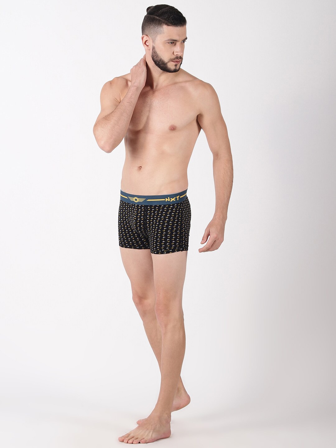 

Force NXT Solid Short Cotton Trunk MNFF-136-PRINT1-PO1-PRINT1, Black
