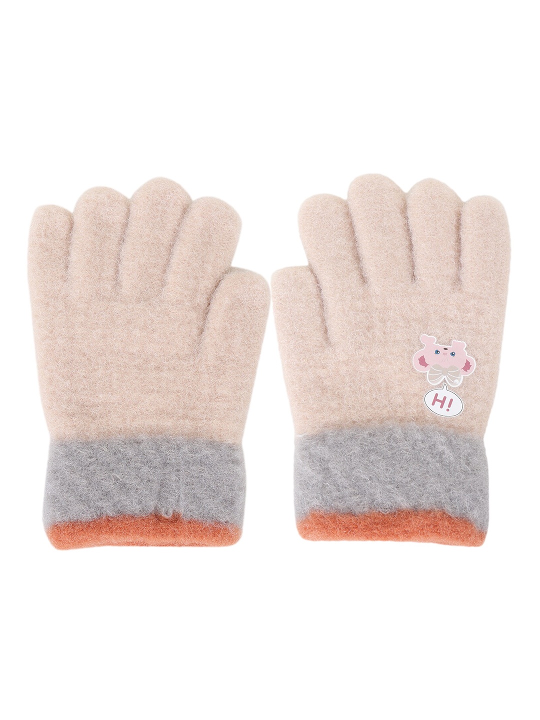 

Zacharias Kids Patterned Winter Gloves, Beige