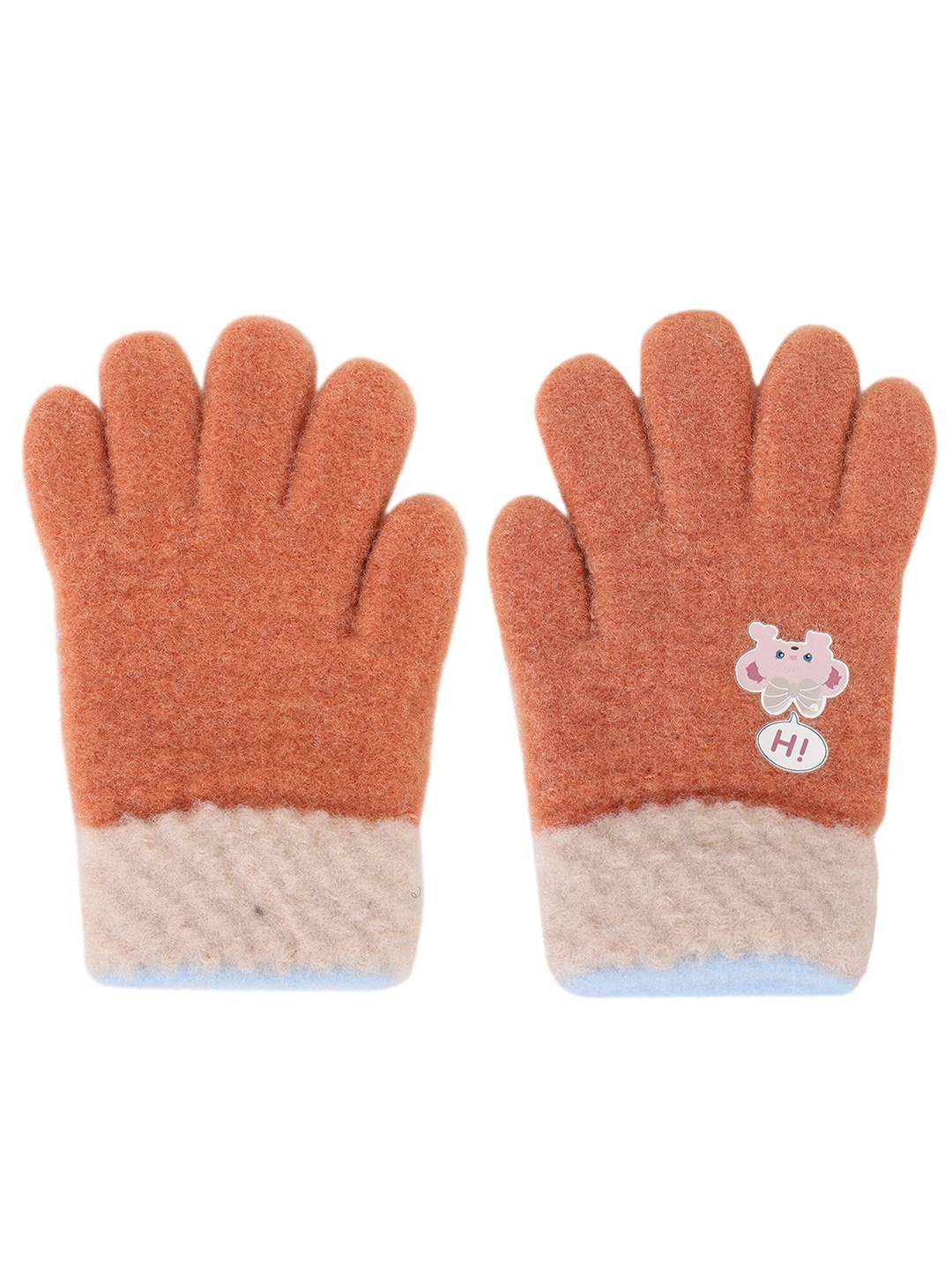 

Zacharias Kids Patterned Woolen Winter Gloves, Brown