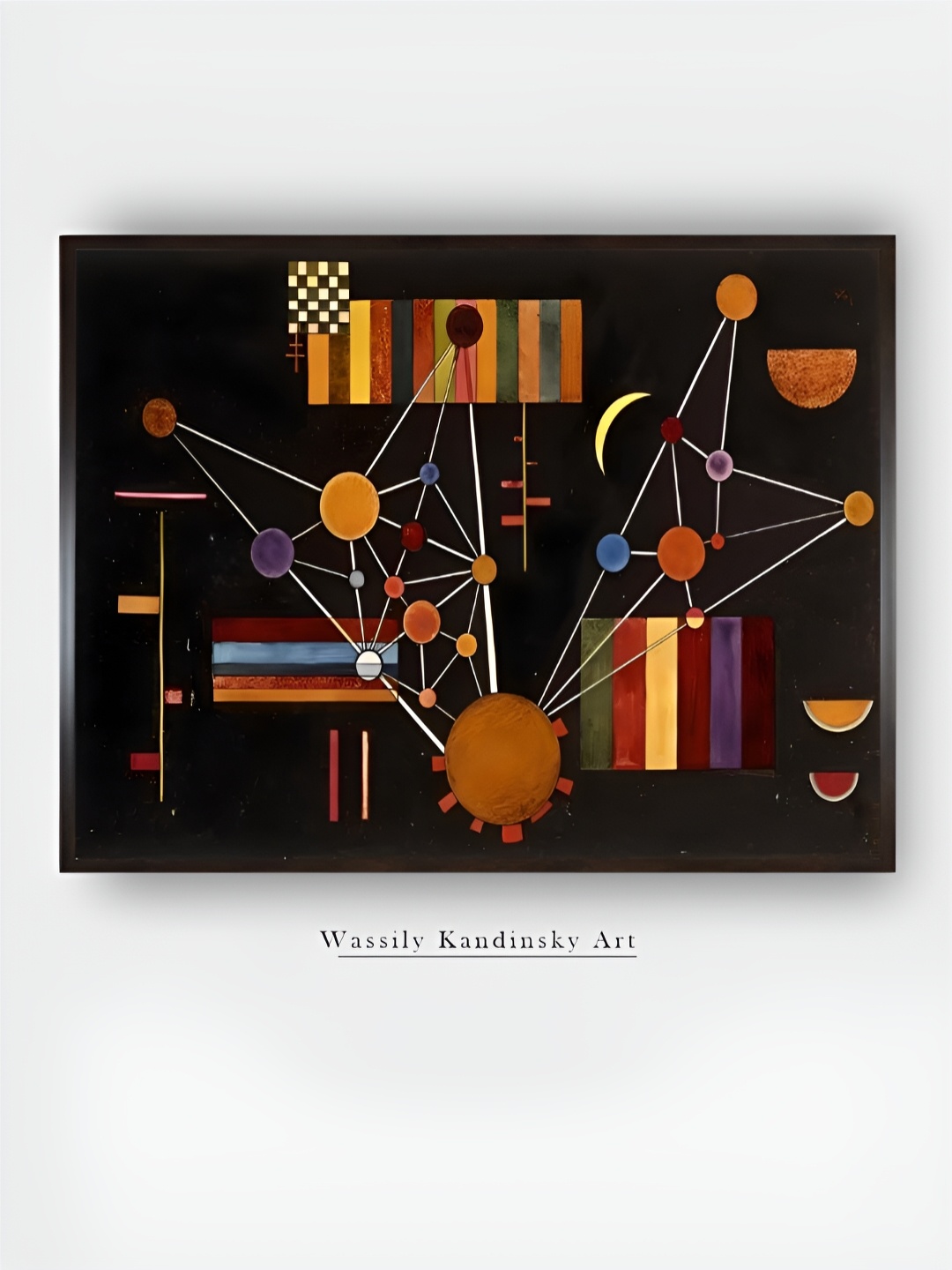 

The Art House Black & Orange Network Seen from Above Wooden Painting Wall Art