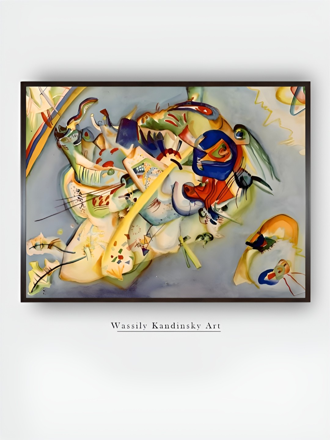

The Art House Blue & Yellow Watercolour Wooden Painting Wall Art