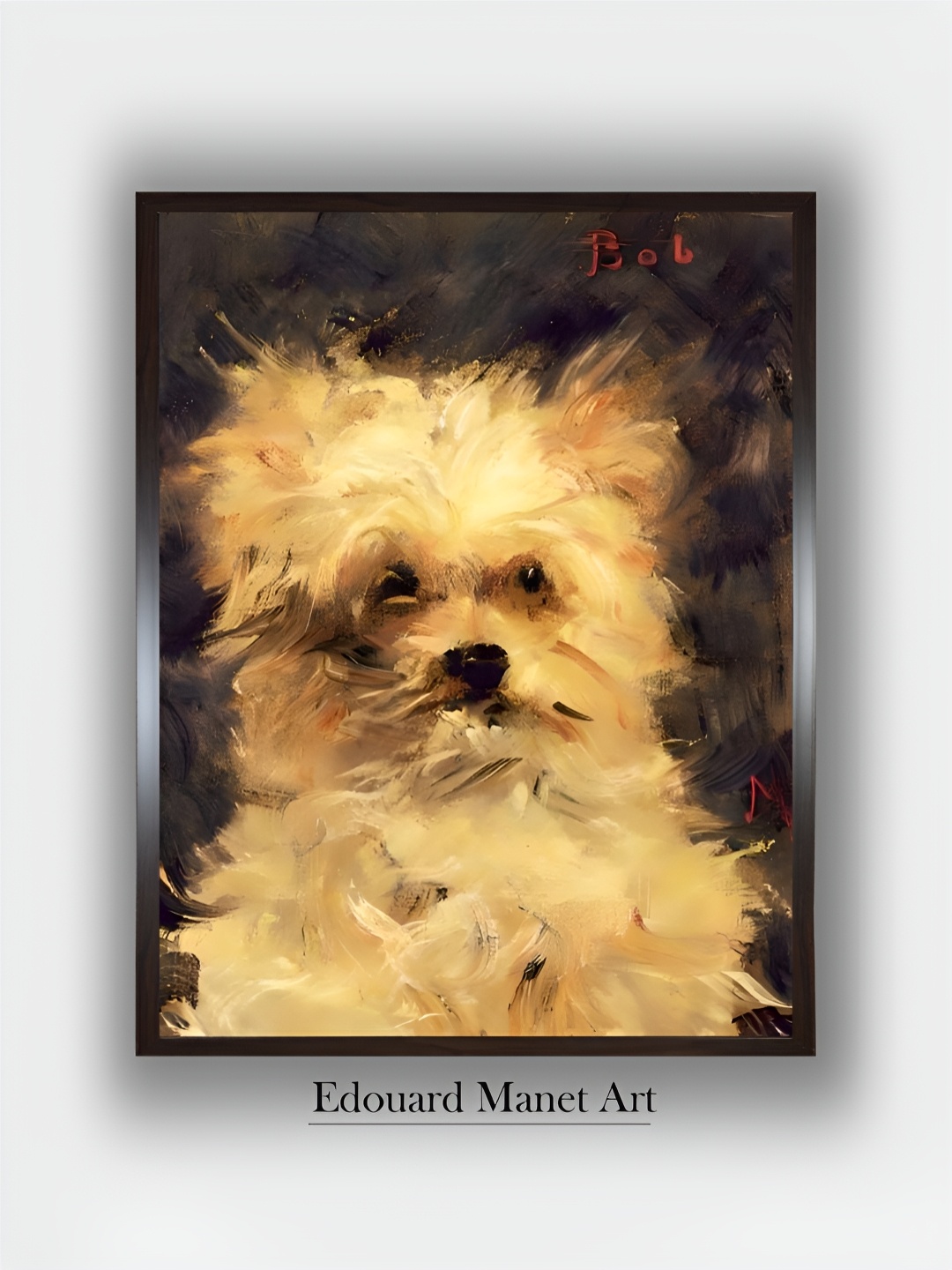 

The Art House Yellow & Green Head of a Dog Wooden Painting Wall Art