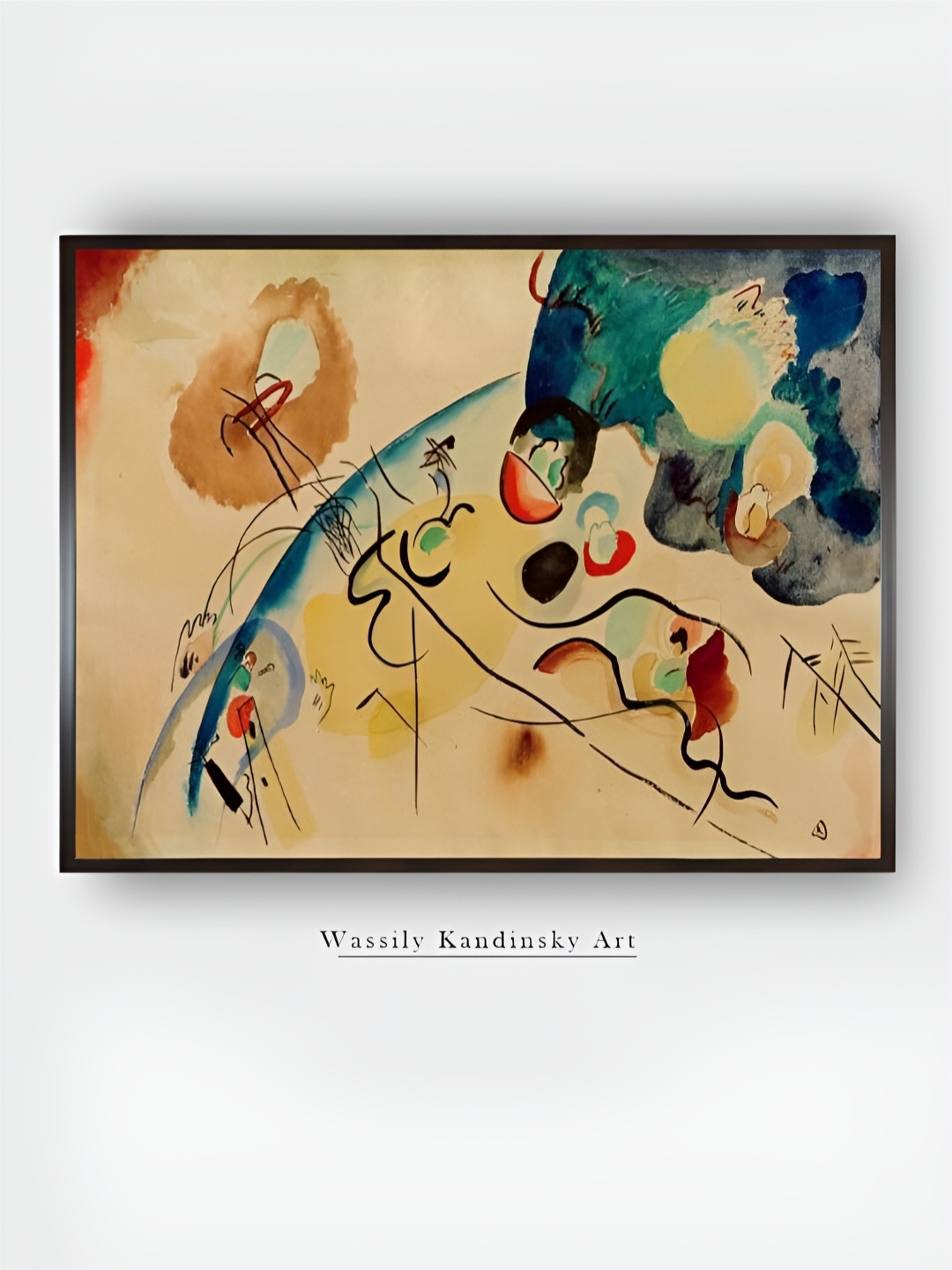 

The Art House Cream-Coloured & Green Composition with Trojka Wooden Painting Wall Art