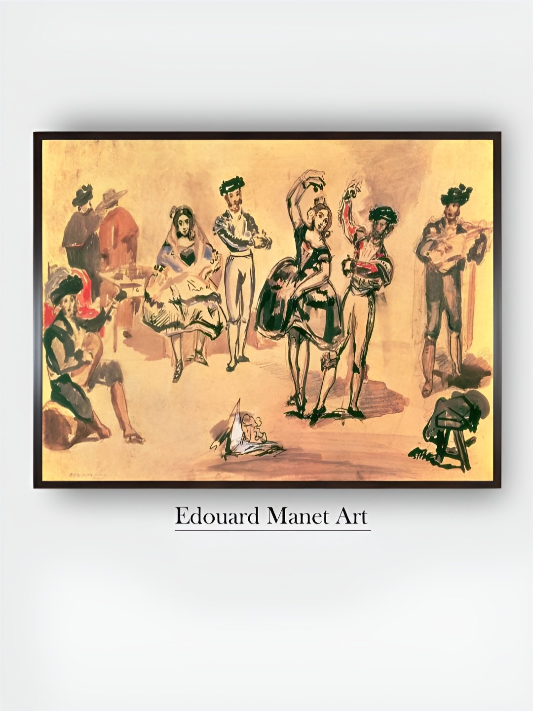 

The Art House Yellow & Green Spanish Dancers Wooden Painting Wall Art
