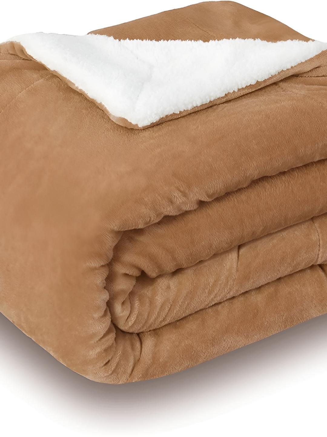 

bsb home Beige & White Heavy Winter 500 GSM Microfiber Single Bed Blanket