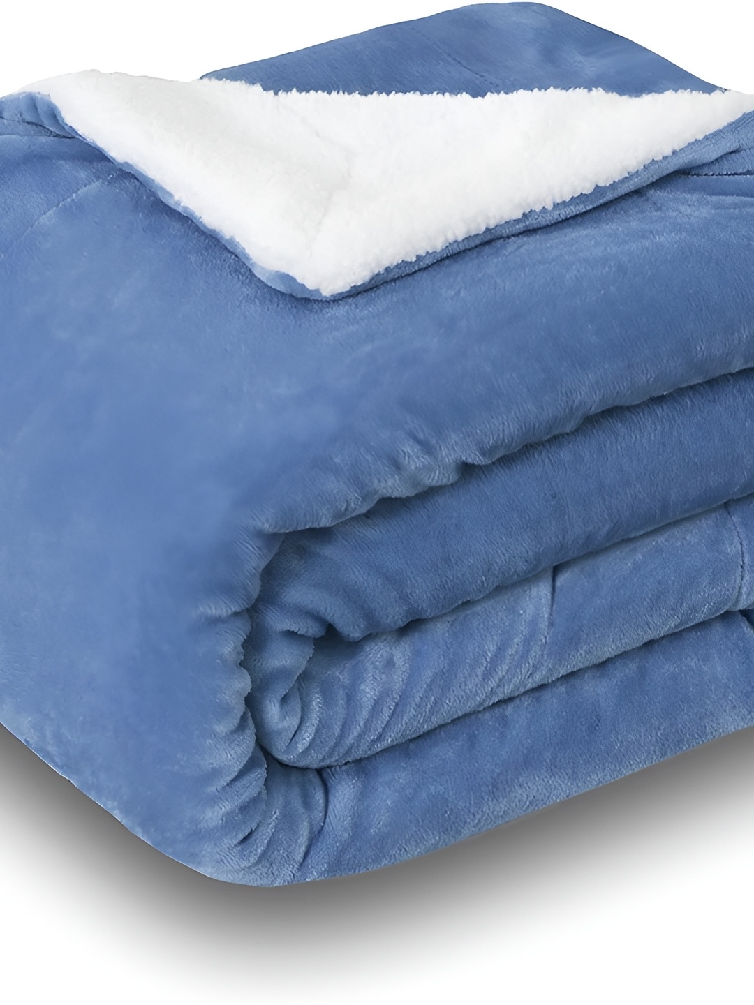 

bsb home Blue & White Microfiber Heavy Winter 500 GSM Double Bed Blanket