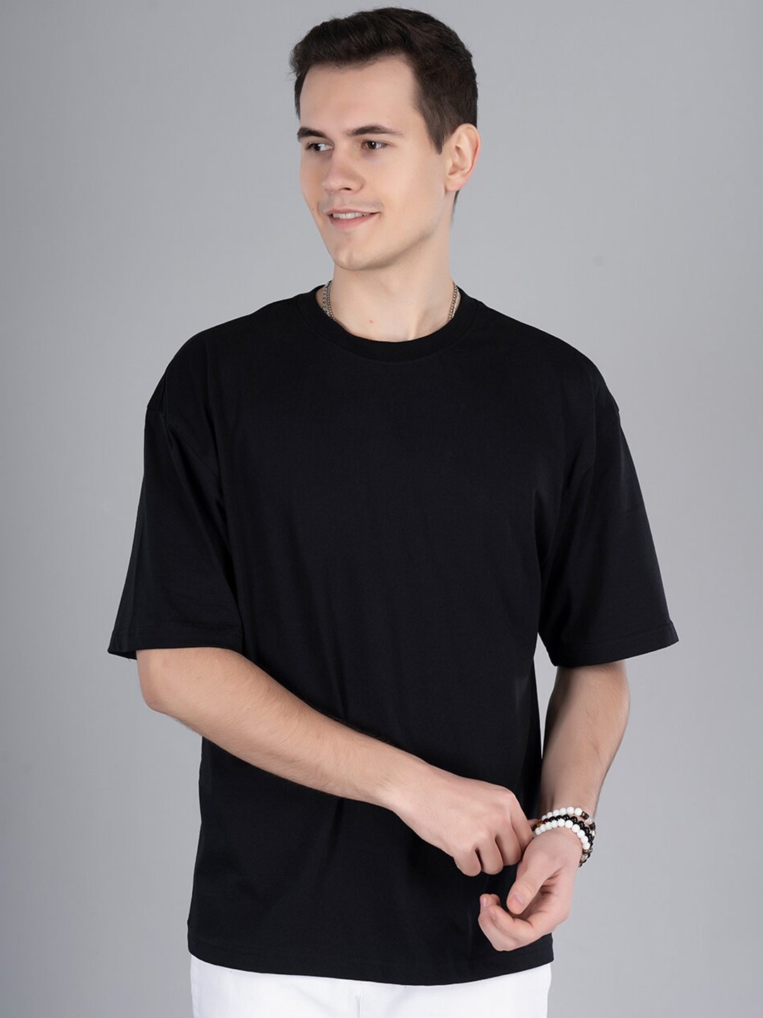 

PRONK Typography Printed Round Neck T-shirt, Black
